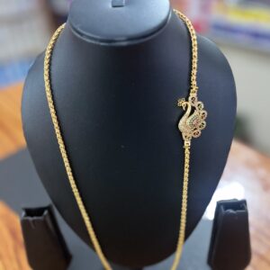 panchaloha gold polish locket thali chain