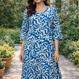 Blue And White Cotton Co ord Set